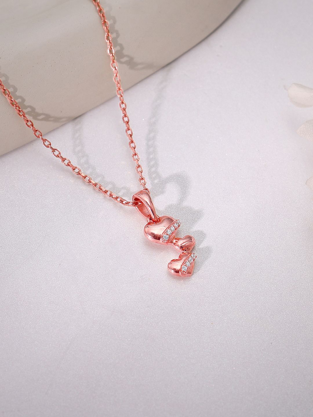 

GIVA Rose Gold-Plated Heart Shaped Pendants with Chains