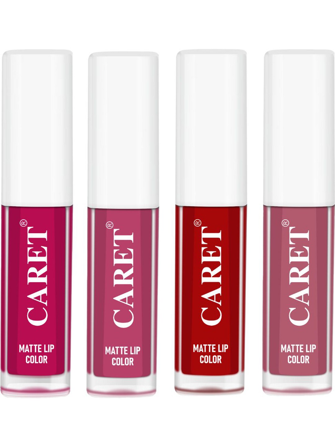 

CARET ORGANIC Set Of 4 Super-Pigmented Liquid Matte Lipsticks - 8 ml - 5-8-3-2, Pink
