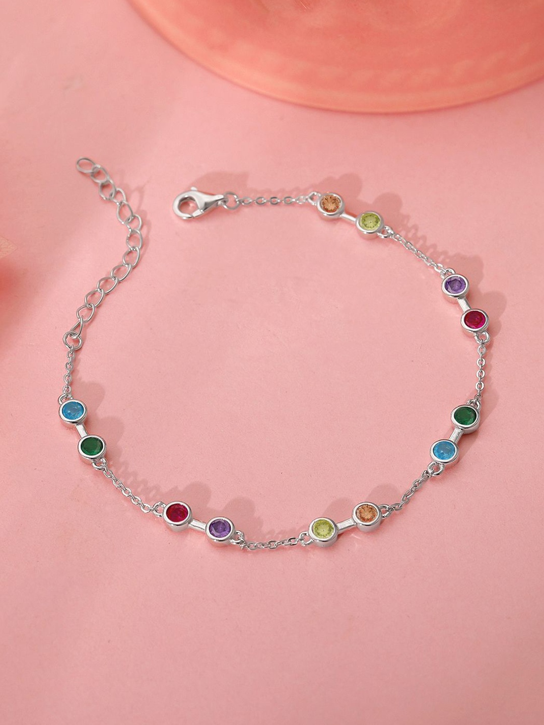 

GIVA Women Sterling Silver Rhodium-Plated Link Bracelet