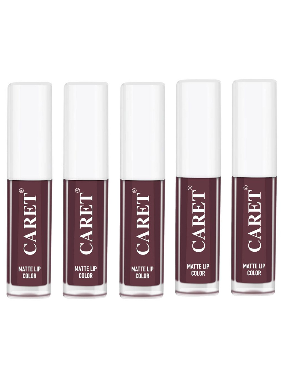 

CARET ORGANIC Set Of 5 Super-Pigmented Liquid Matte Lipsticks - 2 ml Each - 7, Burgundy