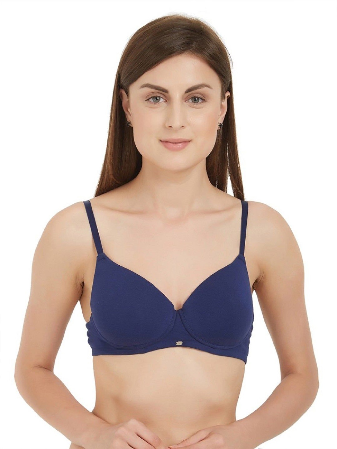 

Soie Semi/Medium Coverage Padded Non Wired T-shirt Bra, Navy blue