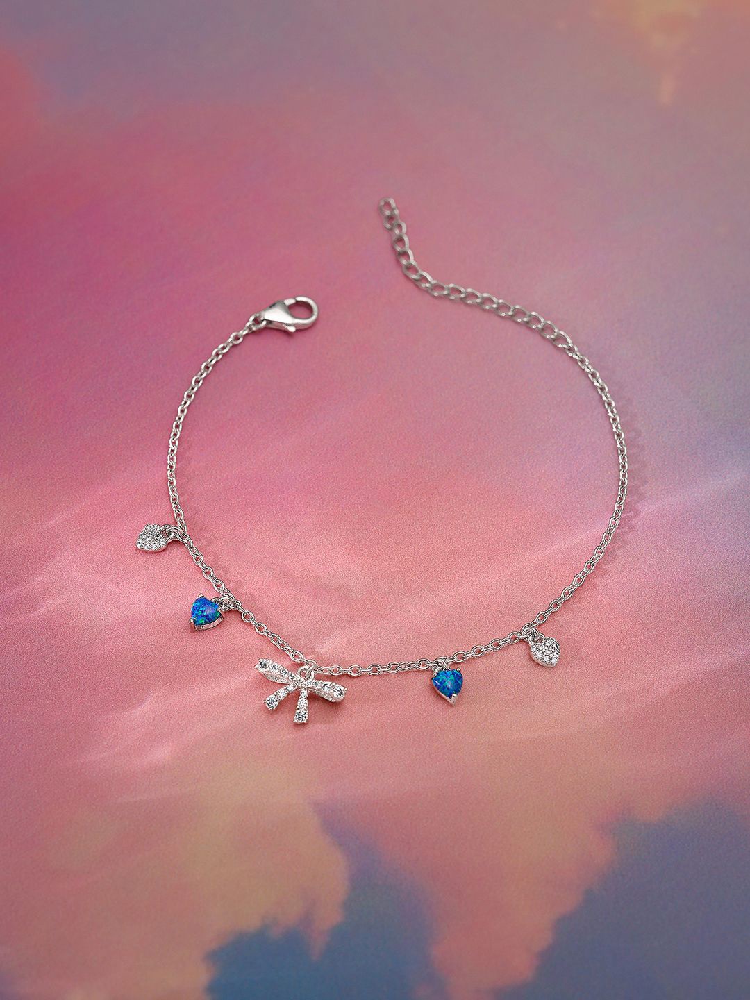 

GIVA Women Sterling Silver Rhodium-Plated Link Bracelet