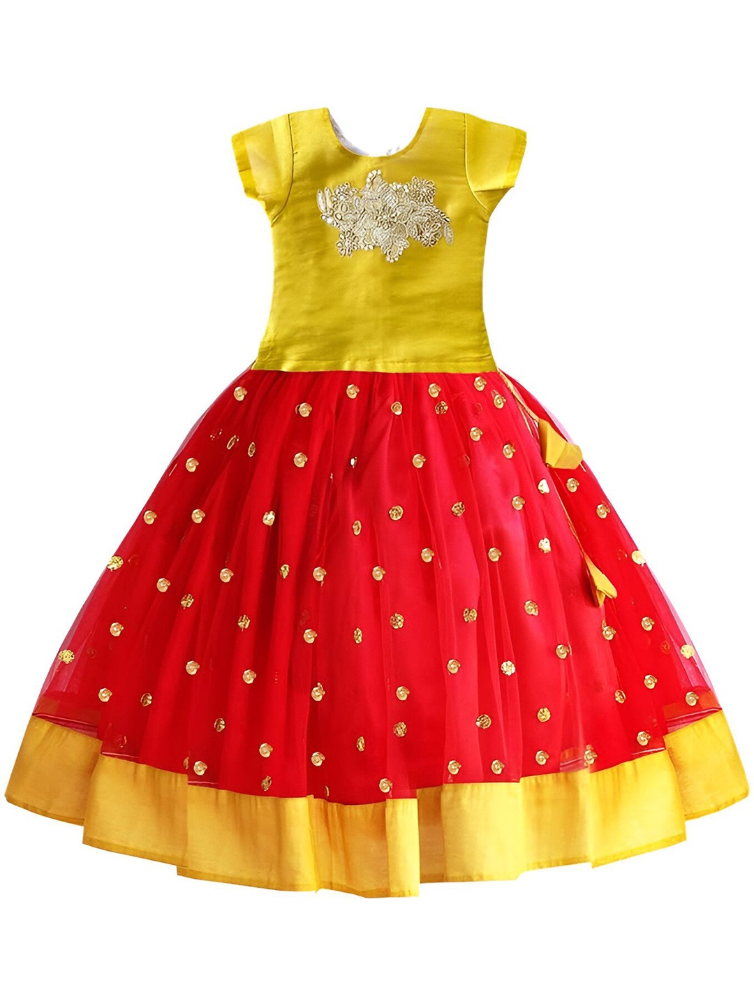 

STANWELLS KIDS Girls Embroidered Ready to Wear Lehenga &, Red