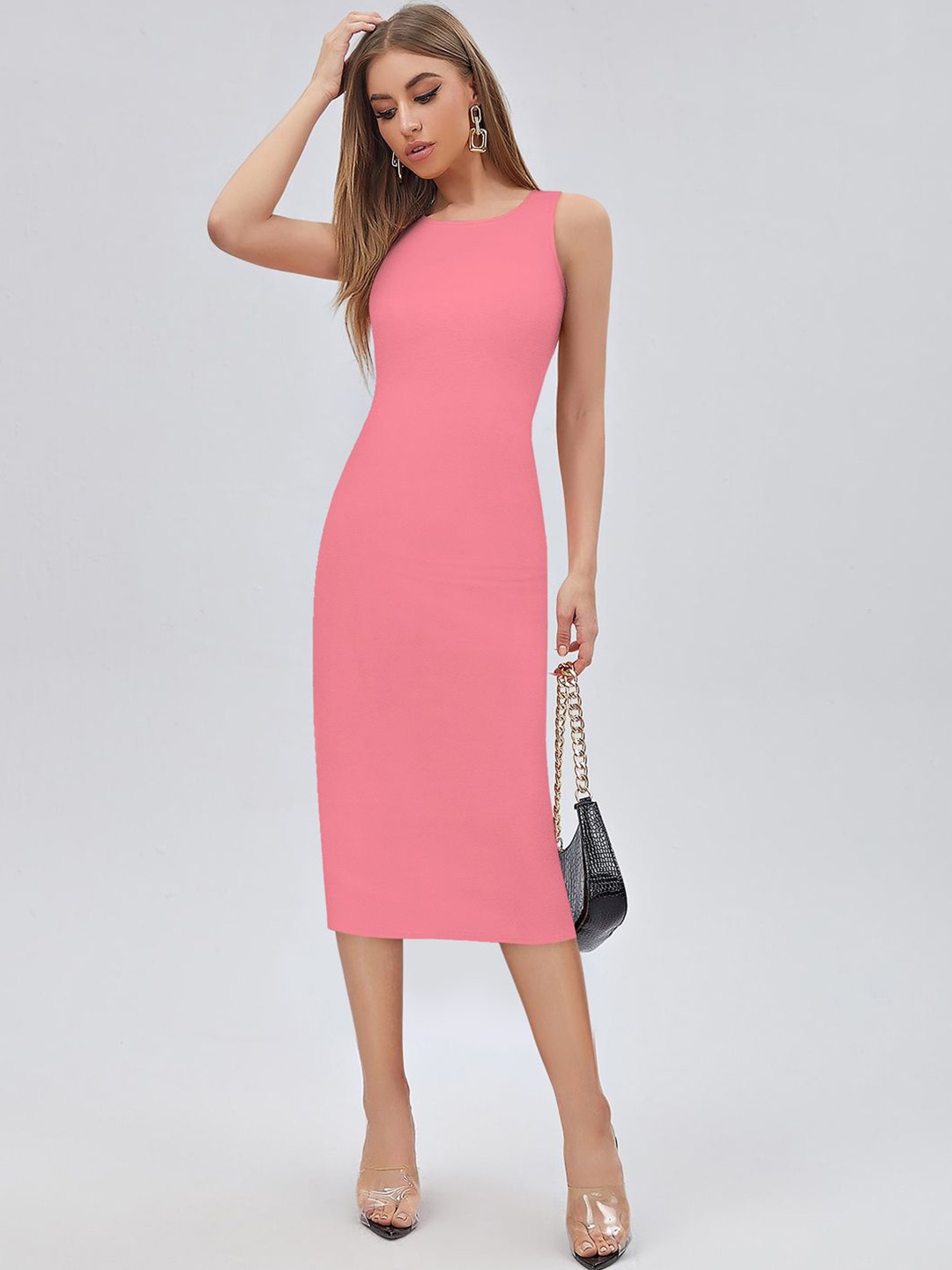 

KERI PERRY Women Bodycon Midi Dress, Pink