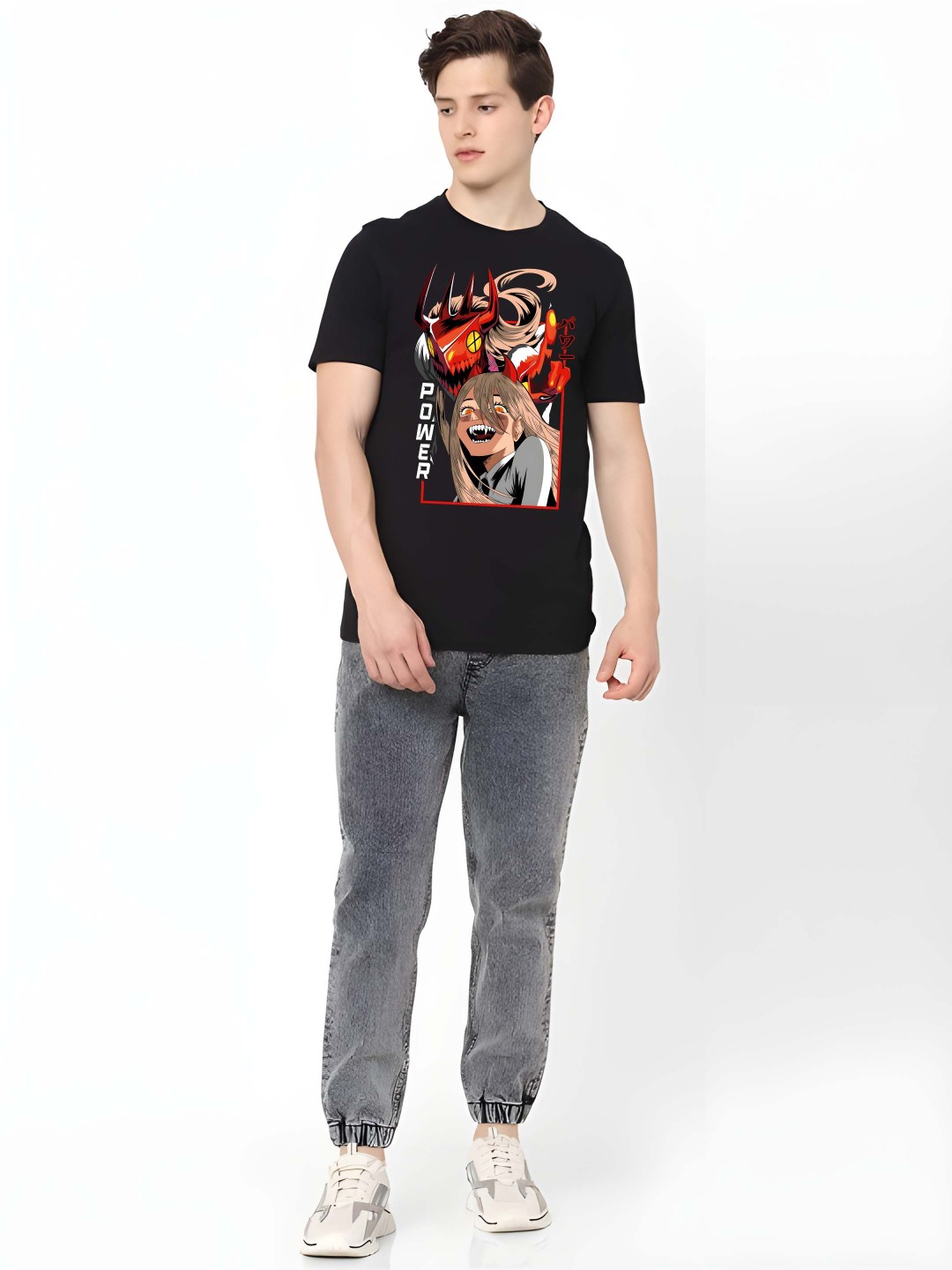 

BOWLIFESTYLE Men Graphic Printed Round Neck Cotton T-shirt, Black