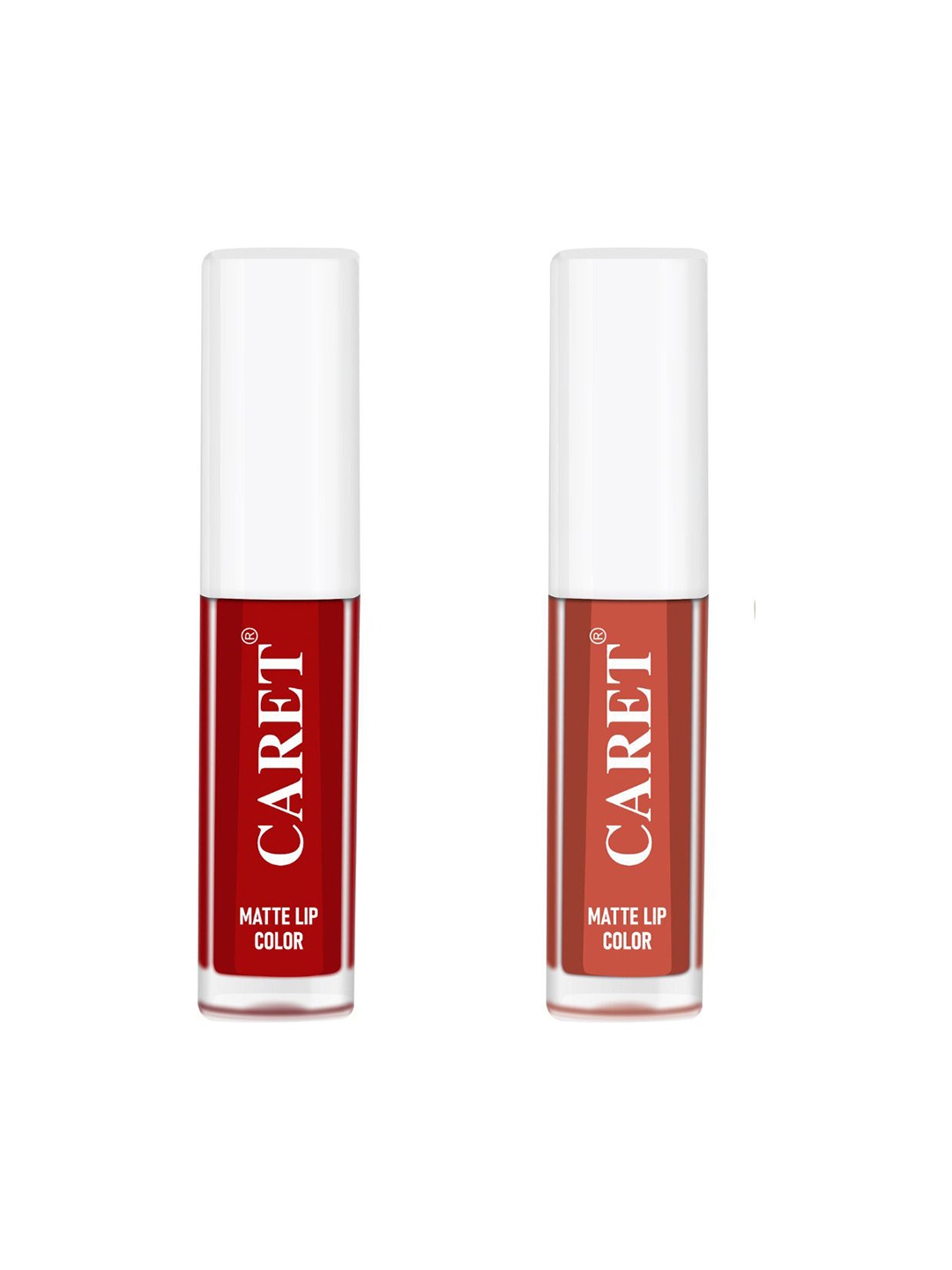 

CARET ORGANIC Set Of 2 Super-Pigmented Liquid Matte Lipsticks - 4 ml Each - 3 - 6, Red