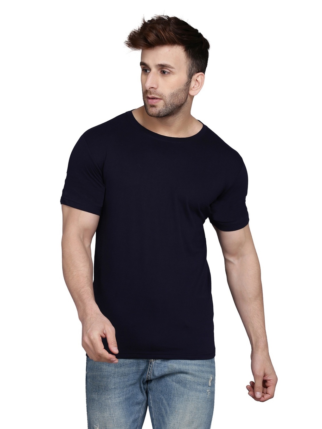 

WOOSTRO Men 2 Slim Fit T-shirt, Navy blue