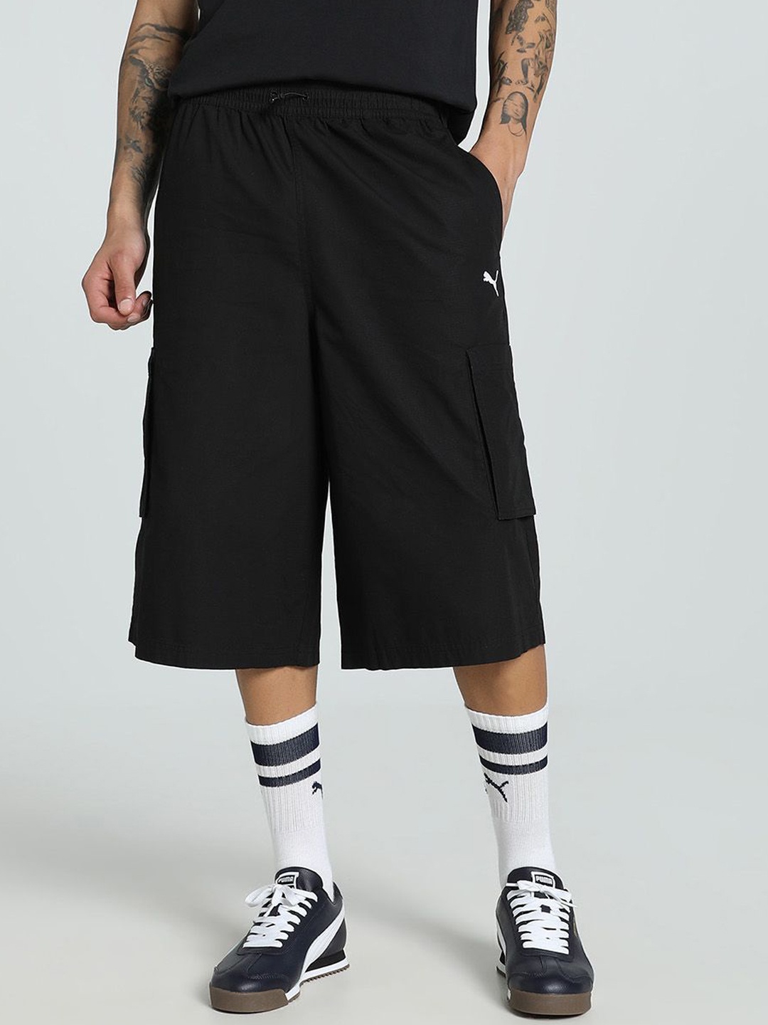 

Puma Archive Unisex Relaxed Fit 16" Crago Jorts, Black