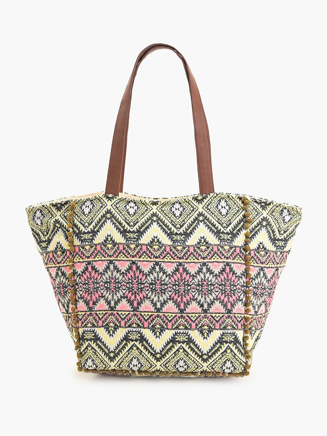 

Anouk Women Abstract Printed Structured Tote Bag, Beige