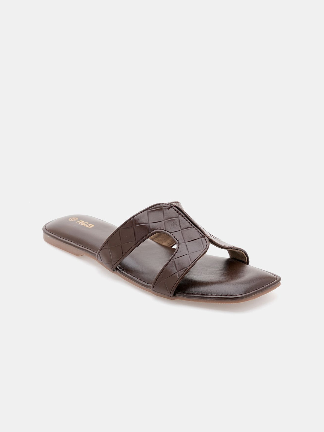 

R&B Women Open Toe Flats, Brown
