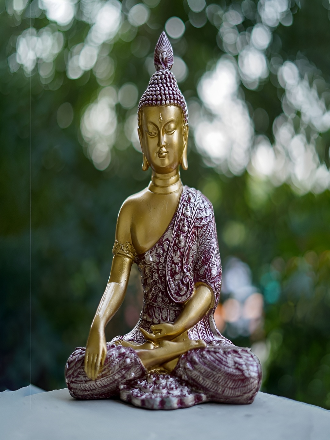 

Craftlayout Red & Gold-Toned Buddha Idol Showpiece