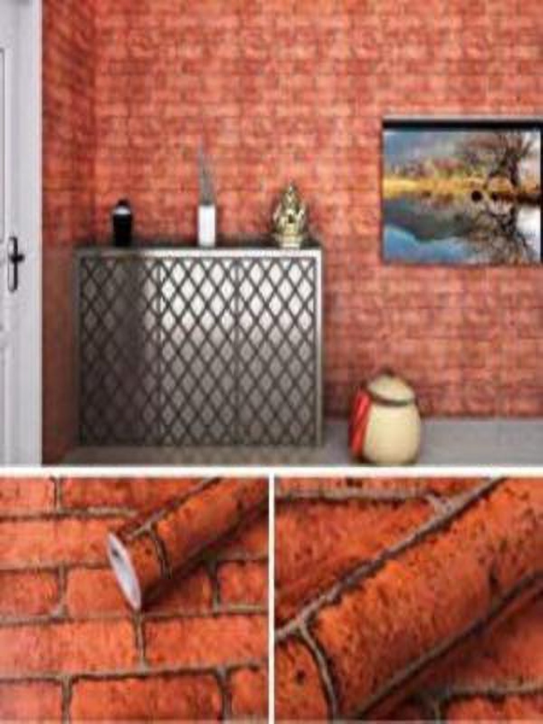 

ANNA CREATIONS Rust Geometric Printed Decorative Wallpaper