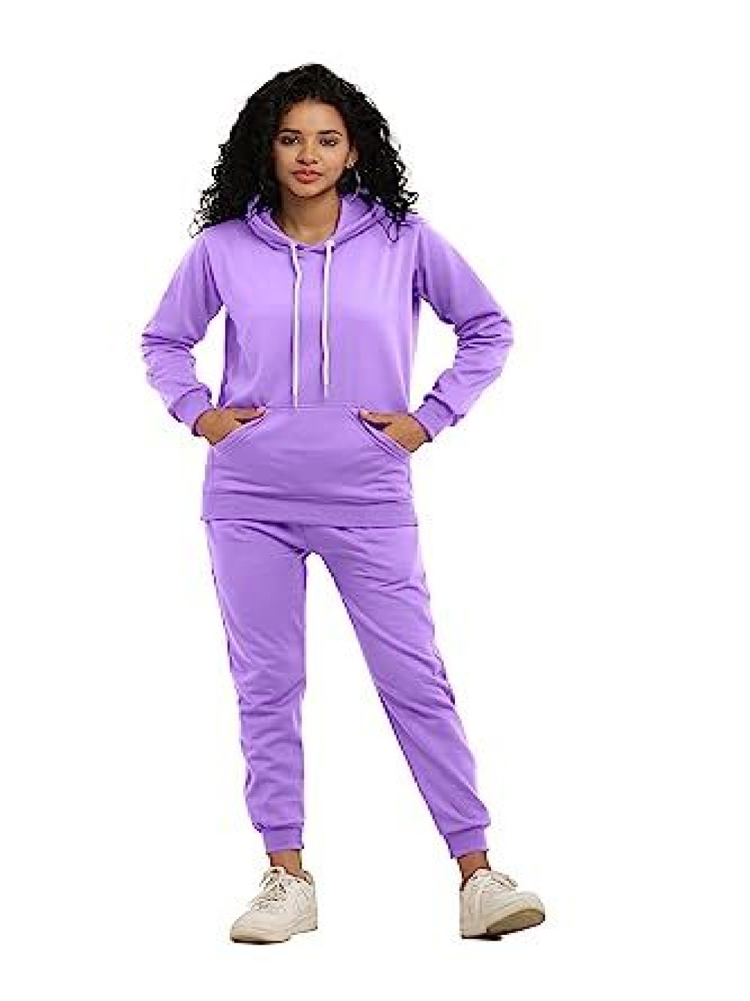 

NOTWILD Women Cotton Hooded Tracksuit, Lavender