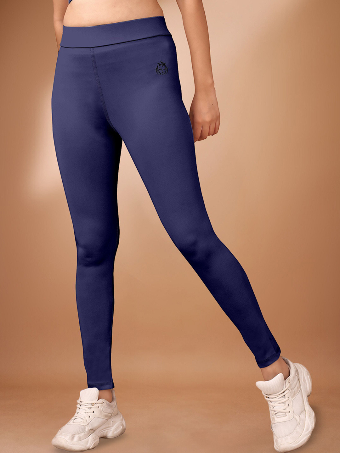 

POOJARAN SAREE High Rise Yoga Tights, Navy blue