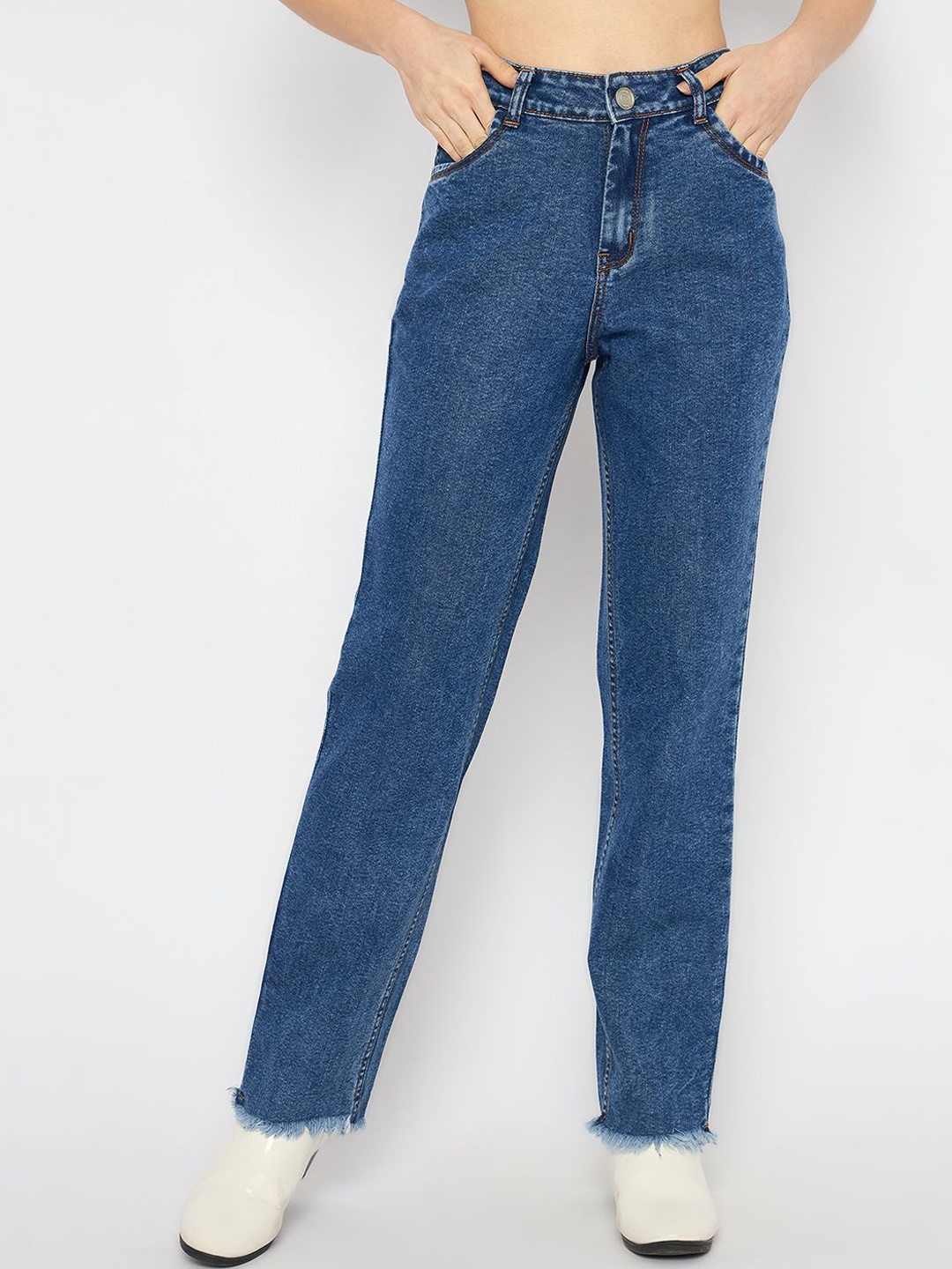 

Novio Women Comfort Straight Fit Stretchable Jeans, Navy blue