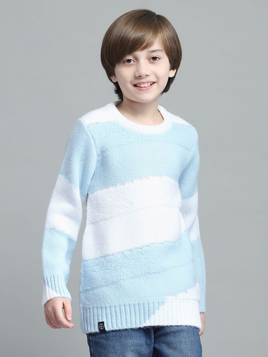 

Monte Carlo Boys Colourblocked Woollen Pullover, Blue