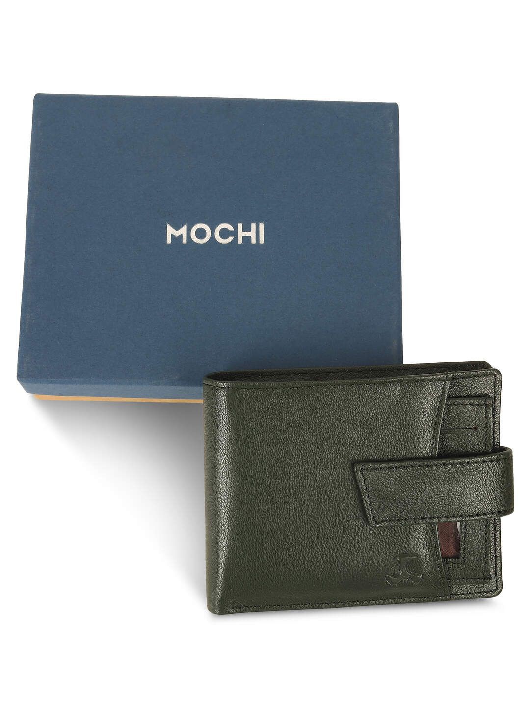 

Mochi Men Leather Two Fold Wallet, Olive