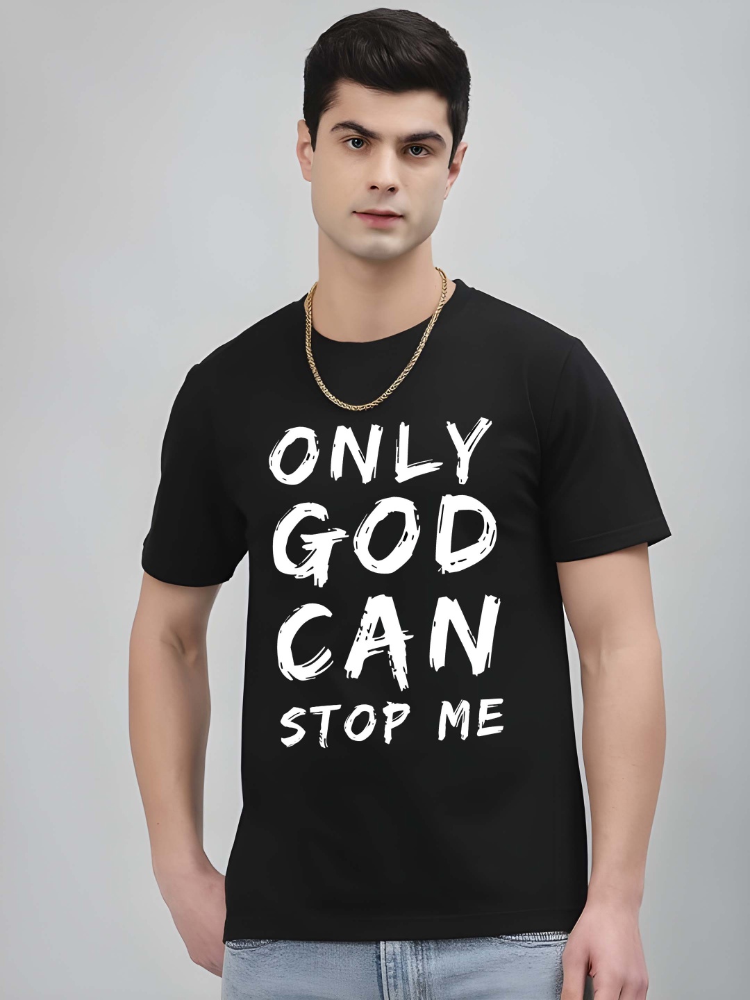 

BOWLIFESTYLE Men Pure Cotton T-shirt, Black