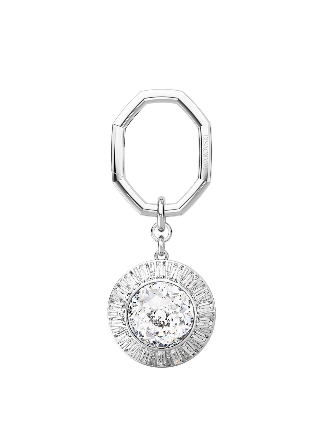 

SWAROVSKI Lucent Artificial Stone-Studded Key Chain, Silver