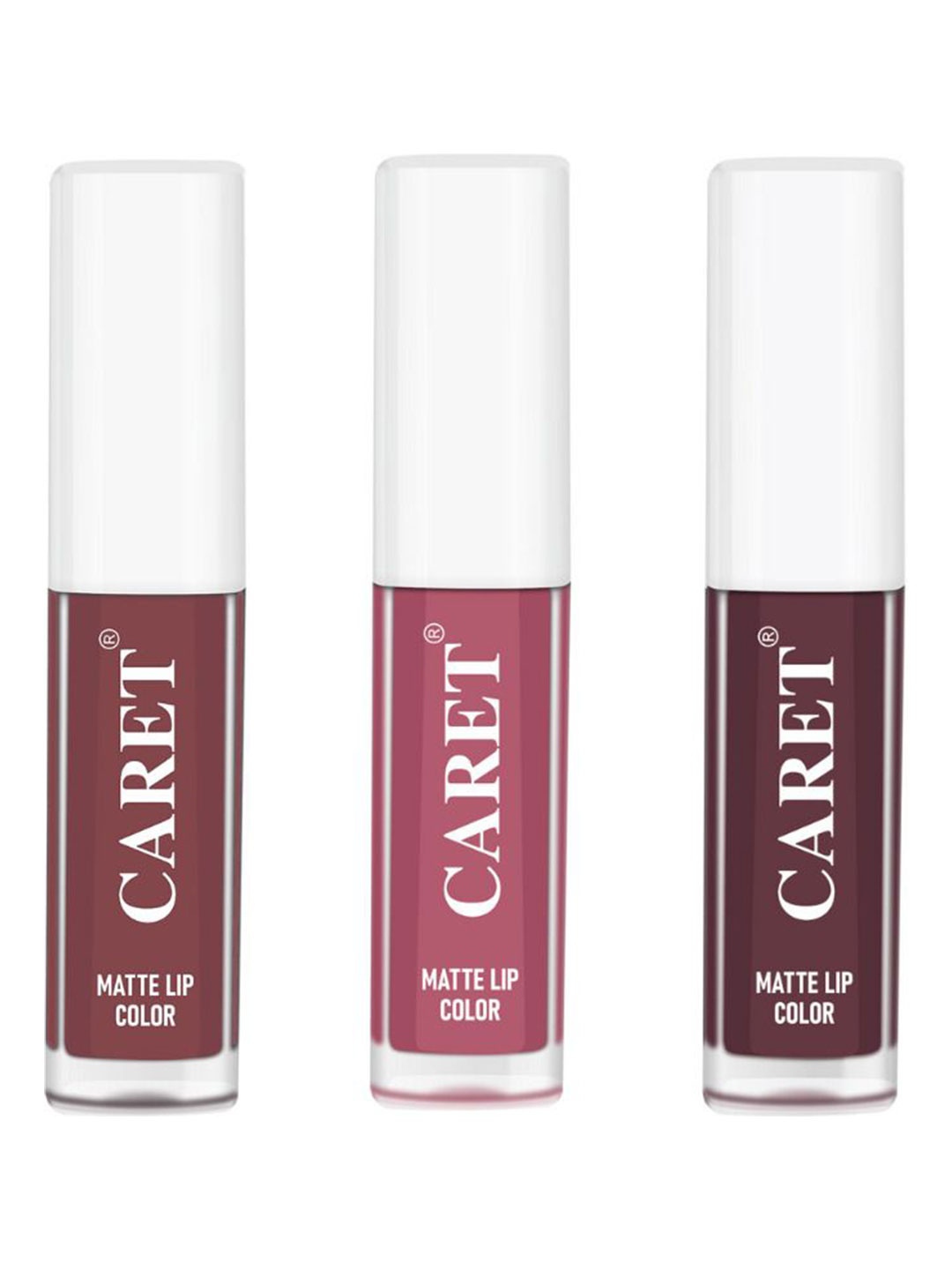 

CARET ORGANIC Set Of 3 Super-Pigmented Liquid Matte Lipsticks - 6 ml - 1 - 2 - 7, Brown