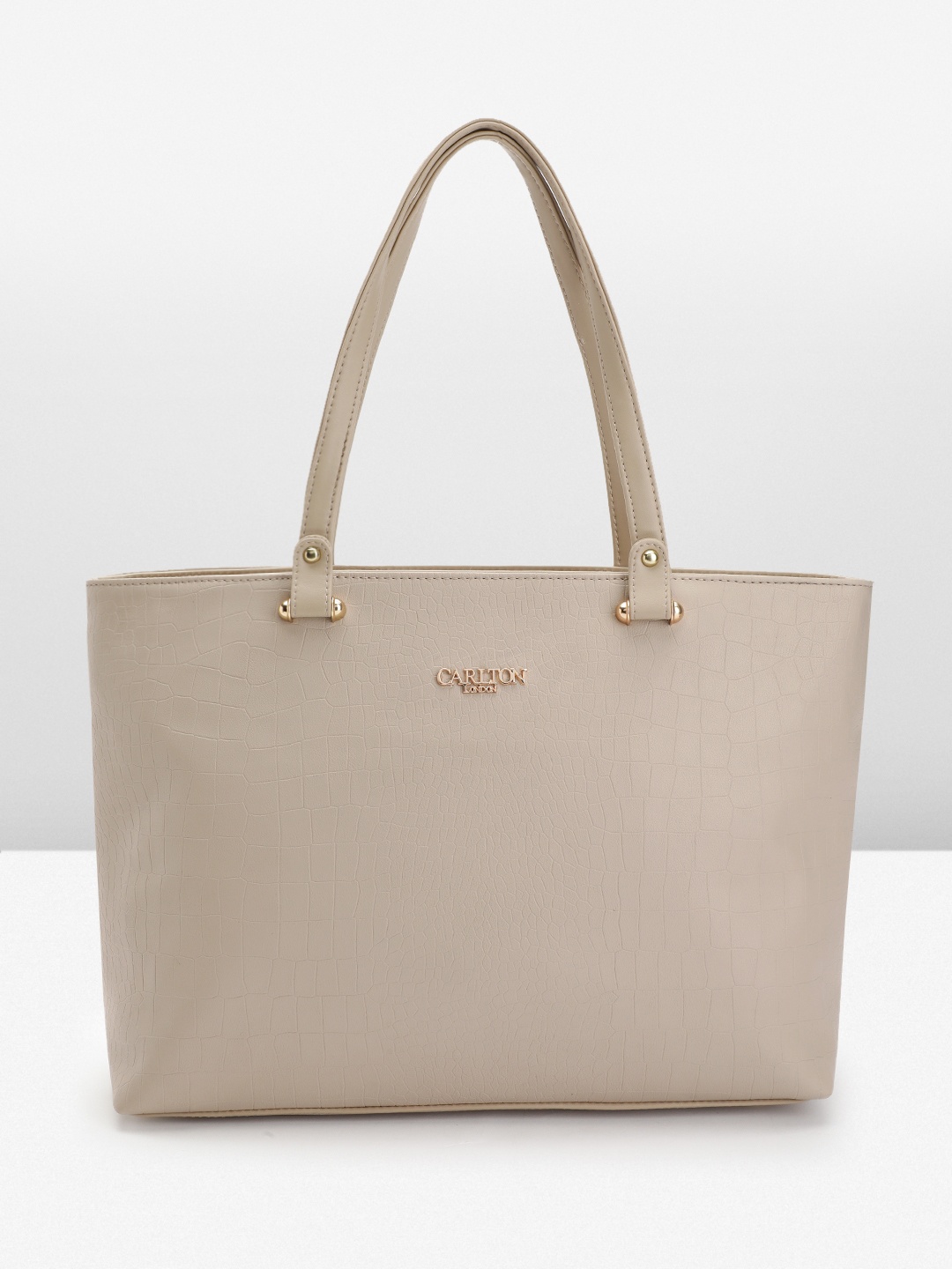 

Carlton London Textured Structured Tote Bag, Beige