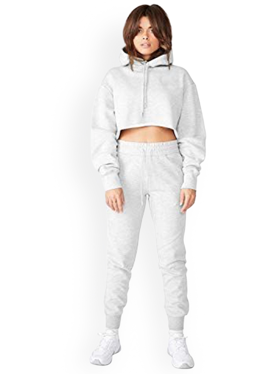 

NOTWILD Women Cotton Hooded Tracksuit, White
