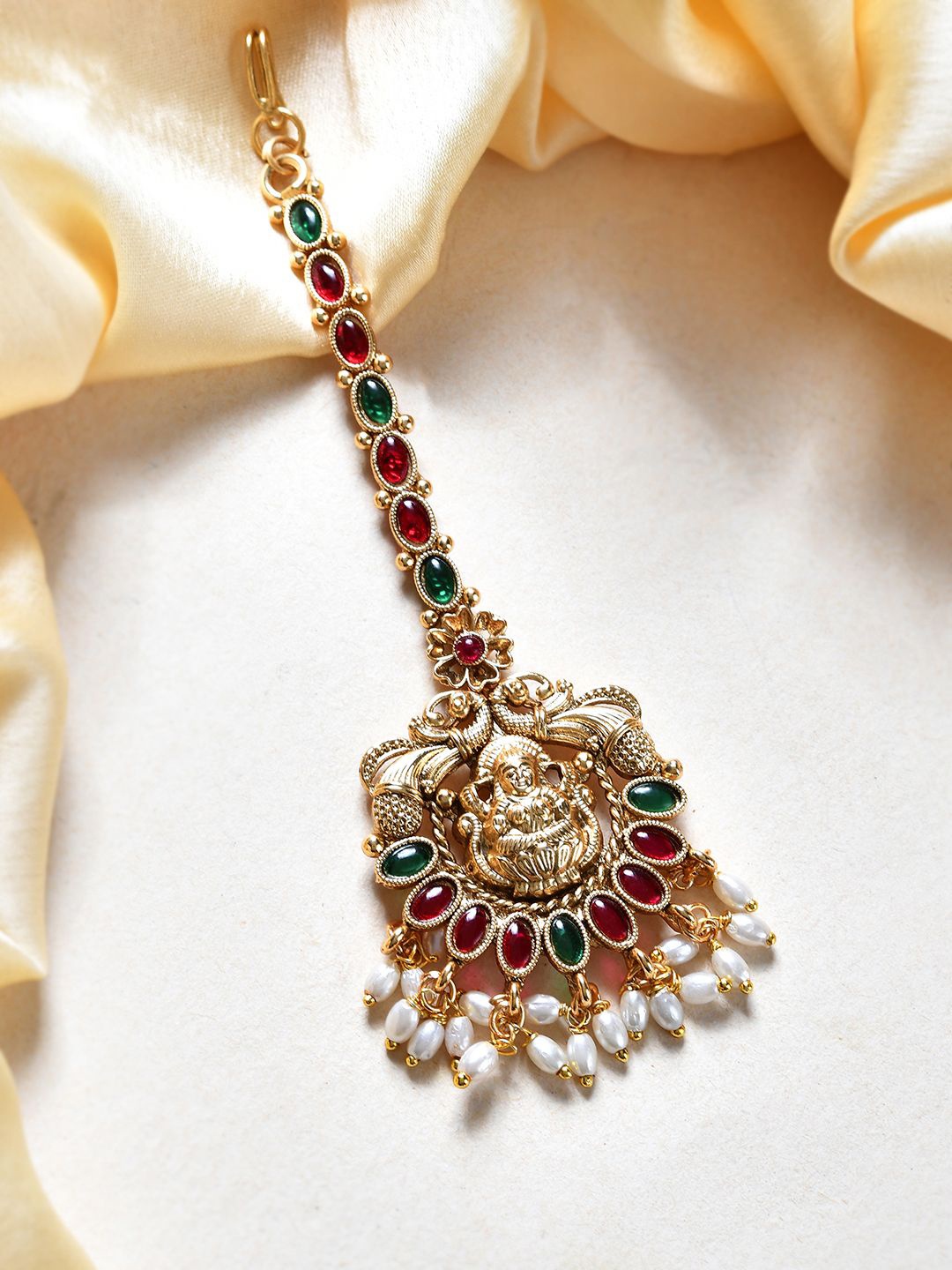 

Voylla Gold-Plated Kundan Studded Maang Tikka Head Jewellery