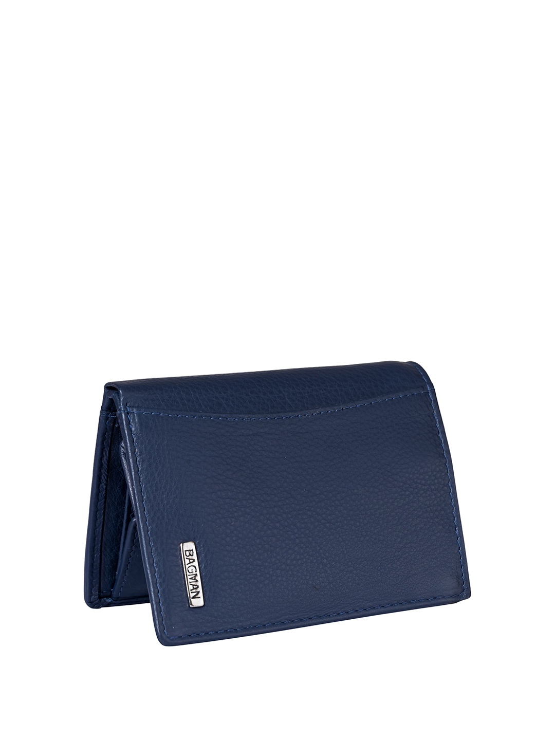 

BAGMAN Men Leather Two Fold Wallet, Blue