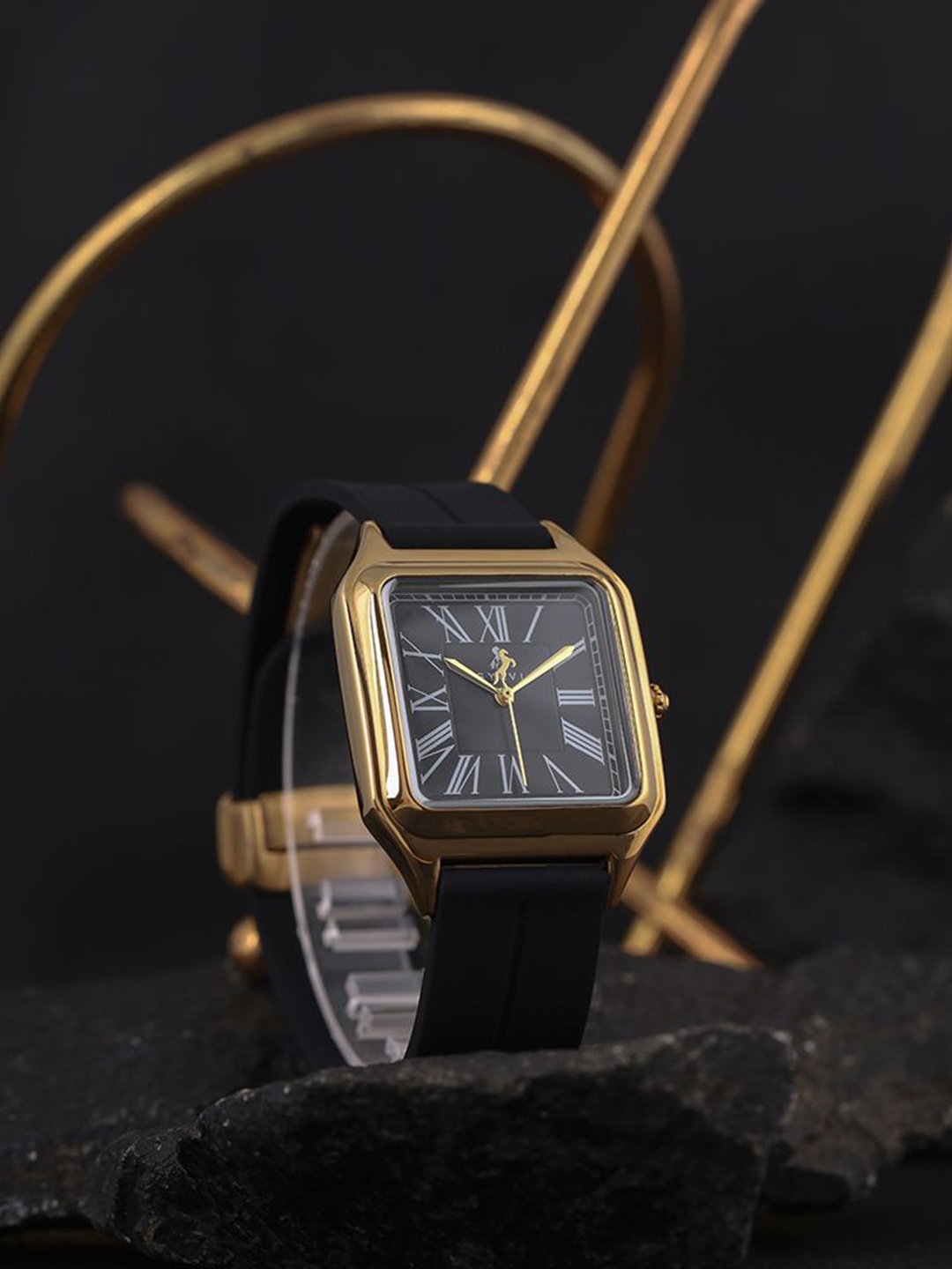 

Sylvi Men Printed Dial & Straps Analogue Watch opus-blk-gold-blk, Black