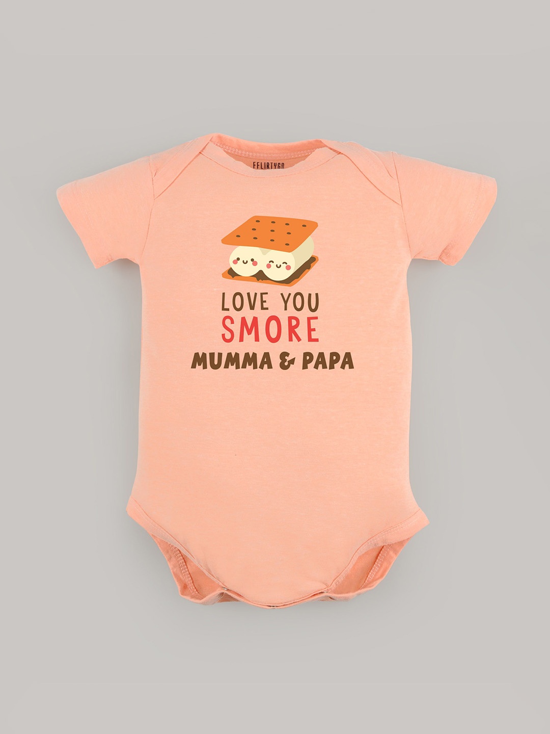 

FFLIRTYGO Infants Valentine day Printed Cotton Bodysuit, Peach