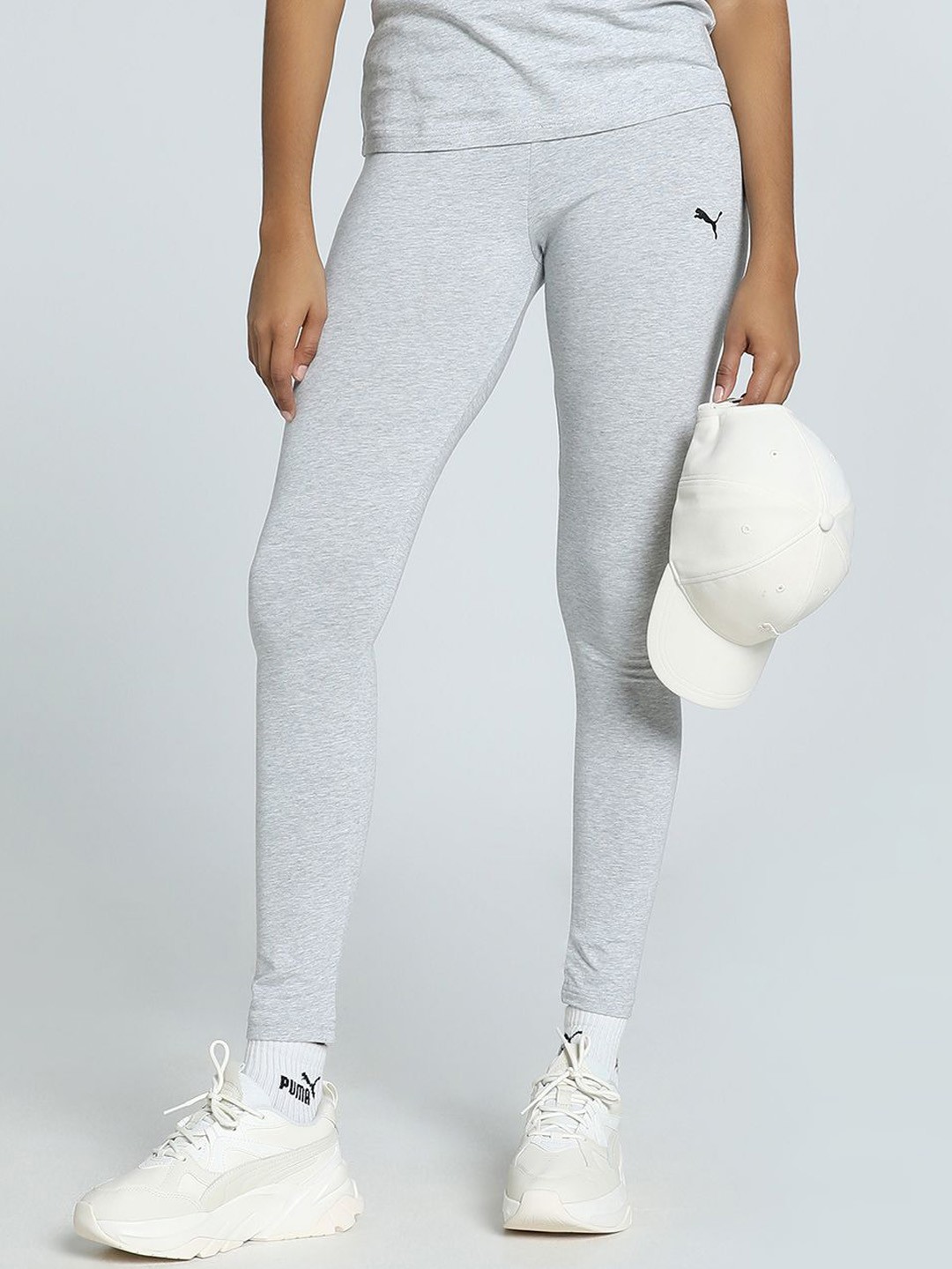 

Puma Women Logo Printed Skinny-Fit Tights, Grey