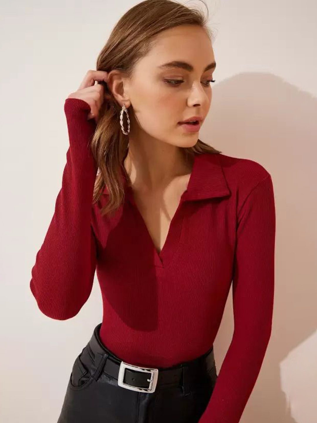 

STYLE PREZONE Top, Maroon