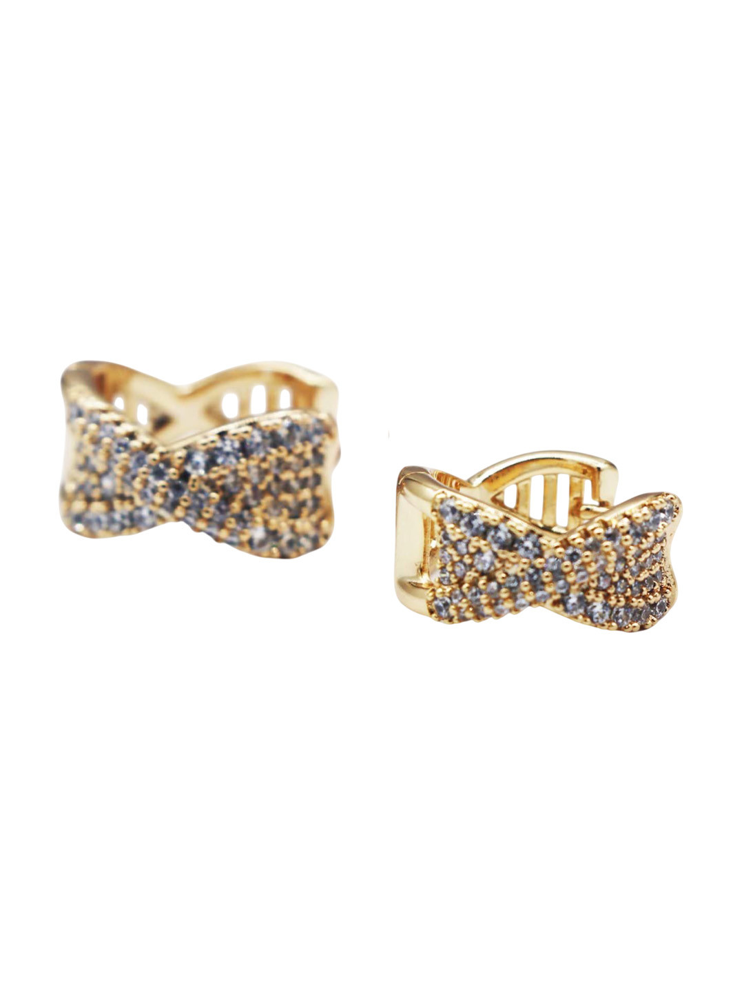 

ISHI New York Rose Gold-Plated Infinity Diamond Hoops