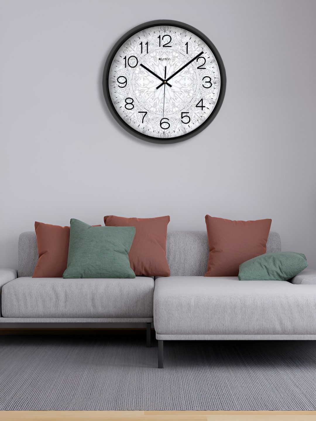 

OLIVE TREE Black & White Printed Round Shaped Contemporary Wall Clock