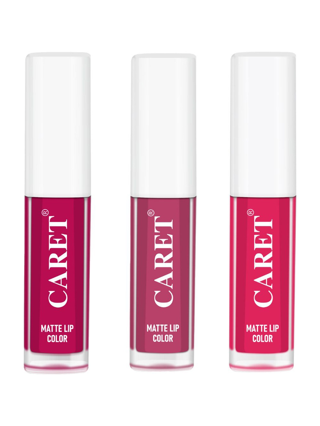 

CARET ORGANIC Set Of 3 Super-Pigmented Liquid Matte Lipsticks - 6 ml - 5 - 8 - 4, Pink