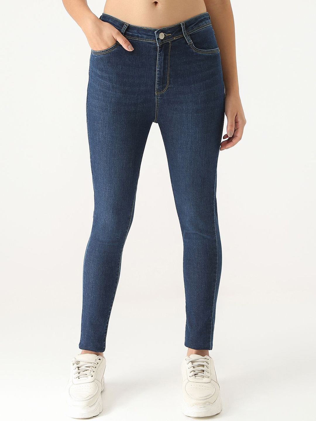 

Kraus Jeans Women Skinny Fit High-Rise Light Fade Jeans, Blue