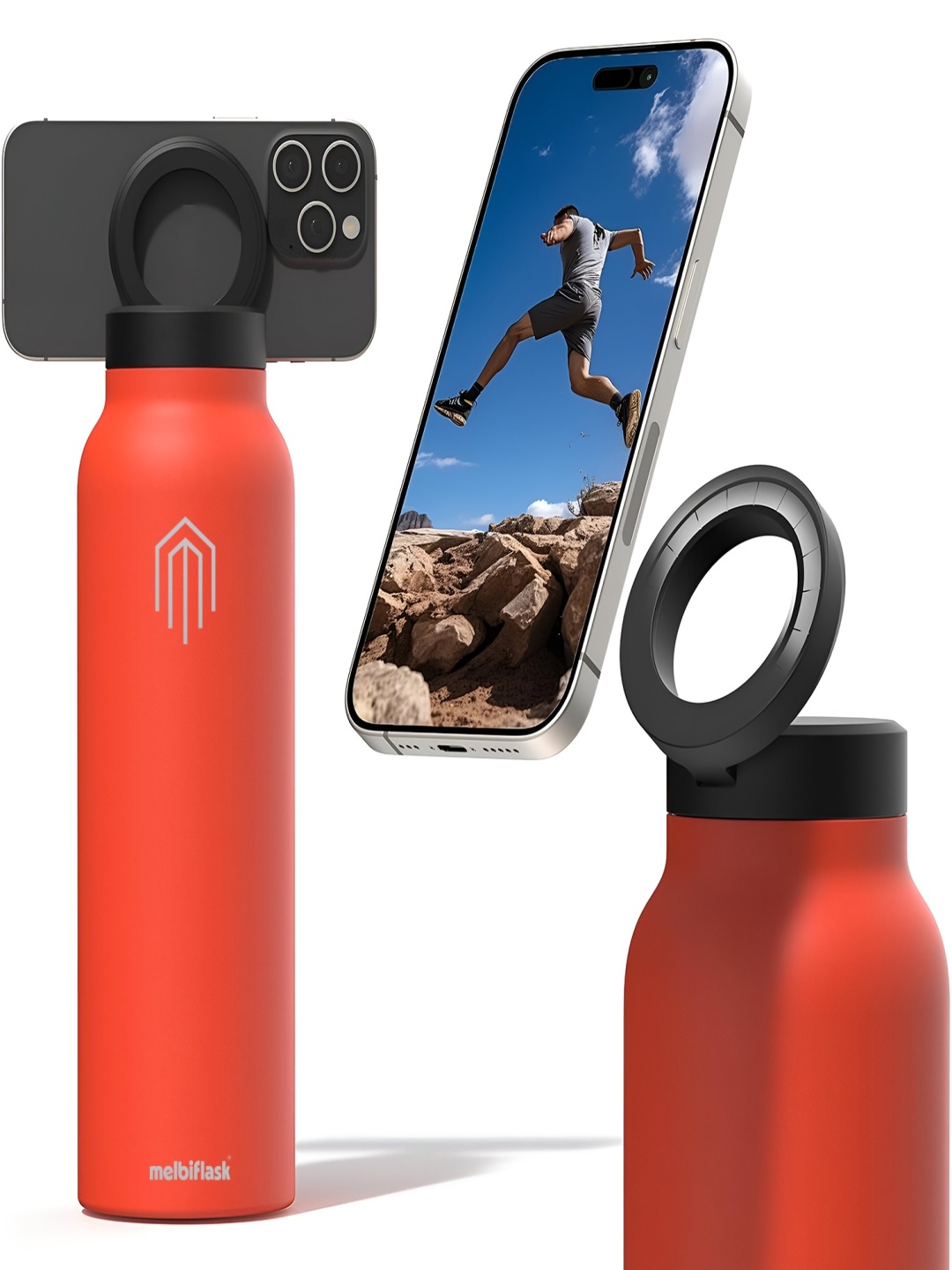 

MELBIFY Orange Color & Black Stainless Steel Double Wall Vacuum Water Bottle 750ml