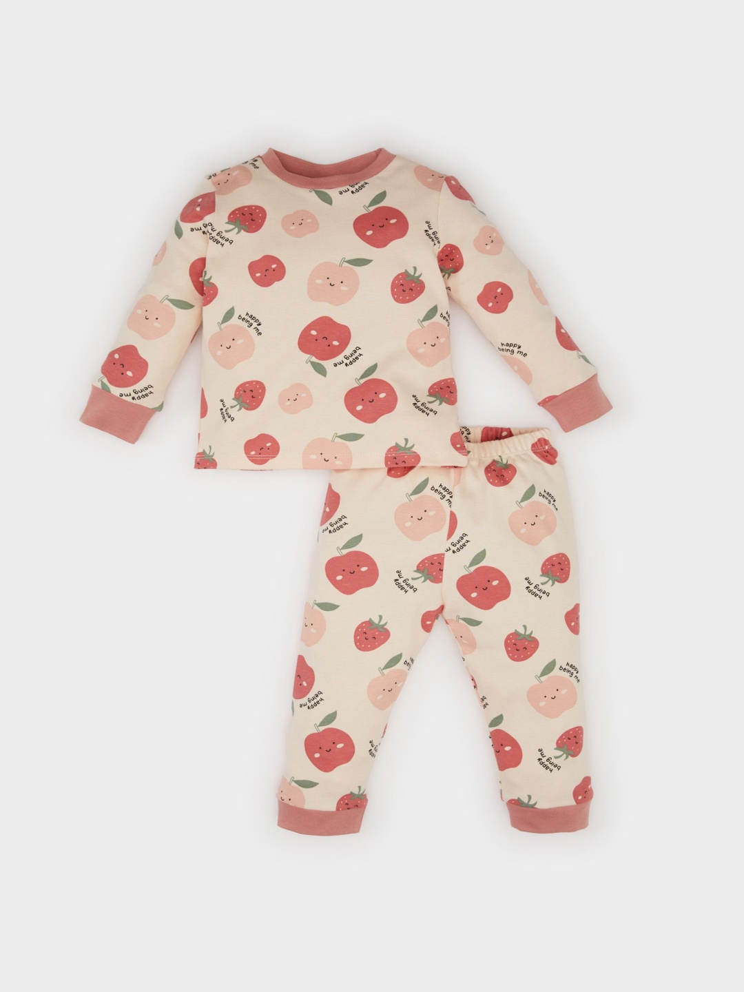 

DeFacto Girls Printed Pure Cotton Night Suit, Brown