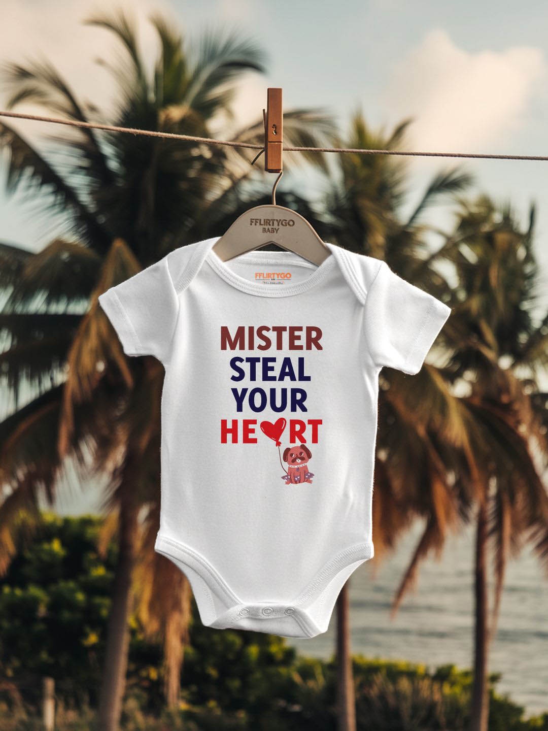 

FFLIRTYGO Infants Valentine Day Printed Cotton Bodysuit, White