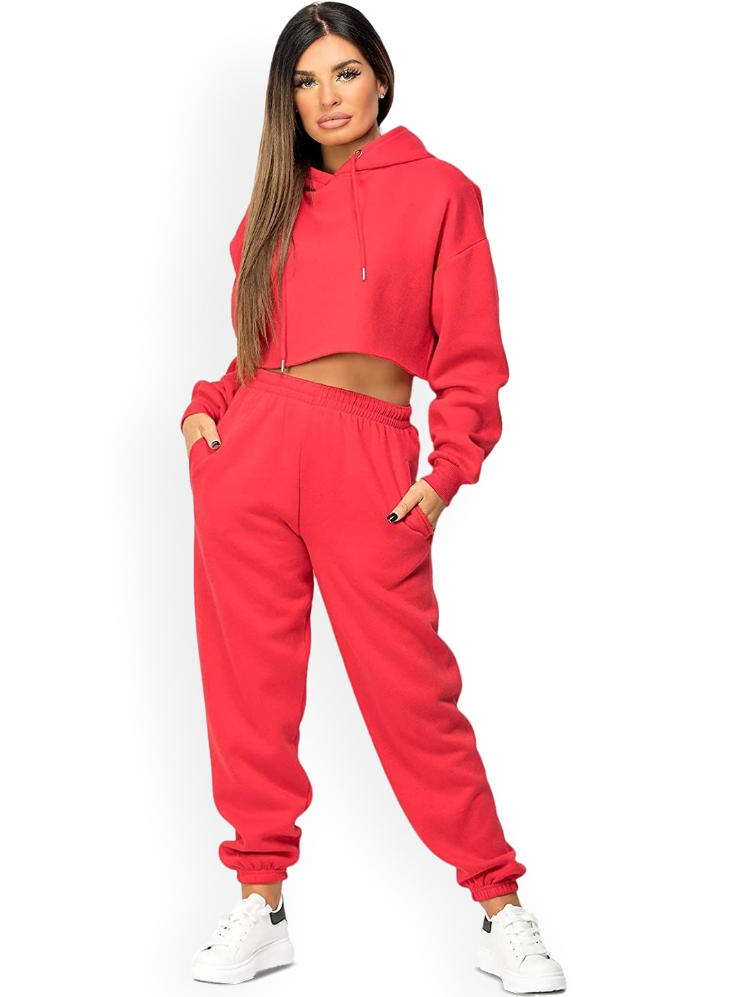 

NOTWILD Women Hooded Tracksuits, Red