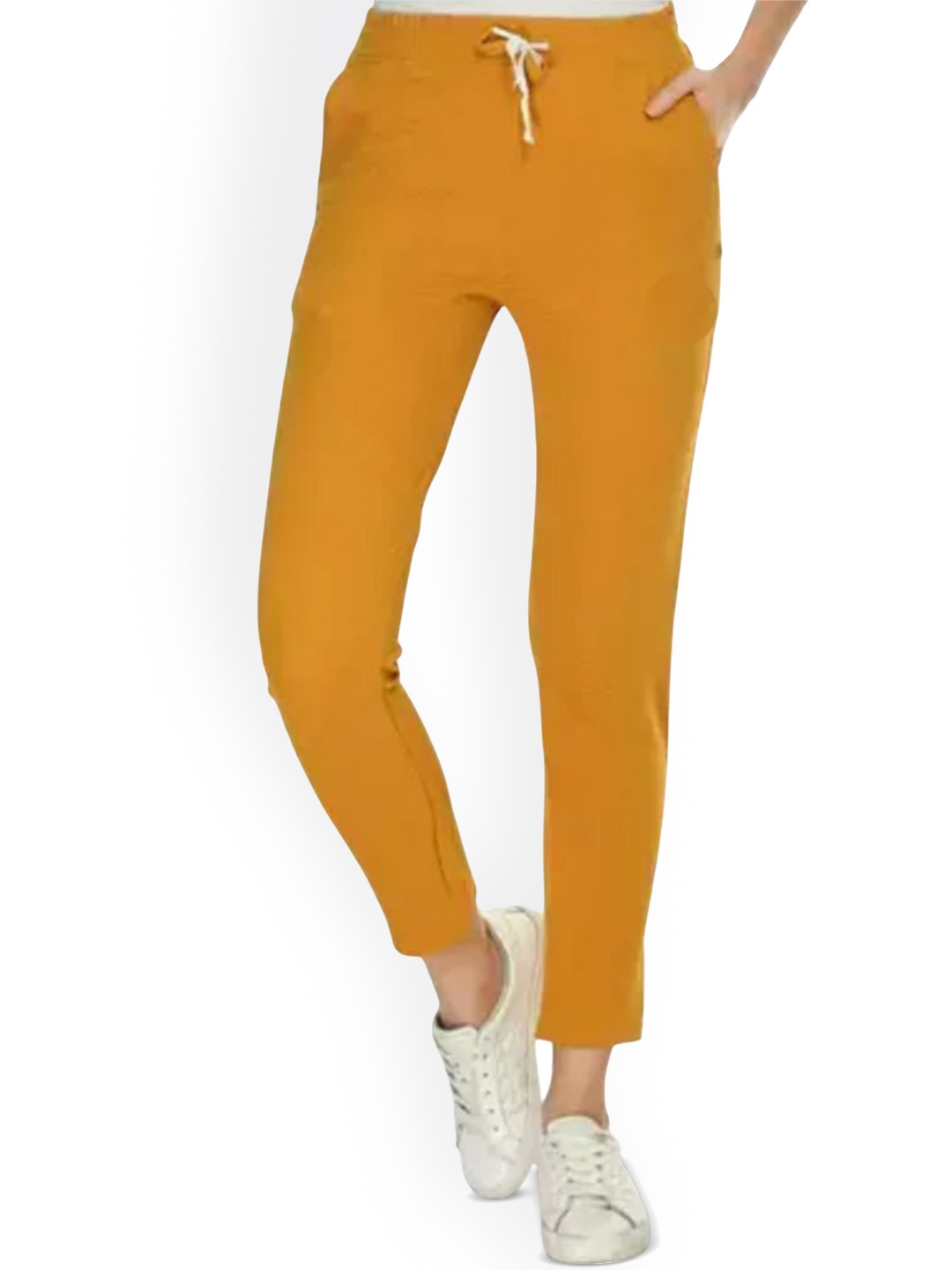 

Purser Women Cotton Mid Rise Track Pants, Yellow