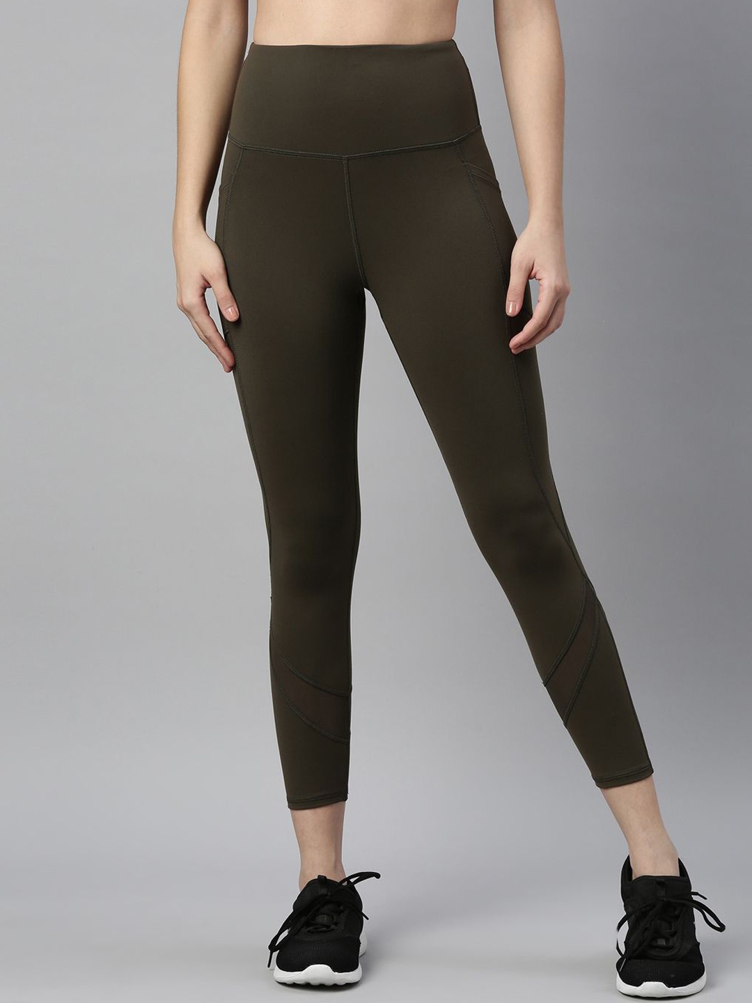 

Enamor Dry Fit Antimicrobial High Waist Training Tights, Olive