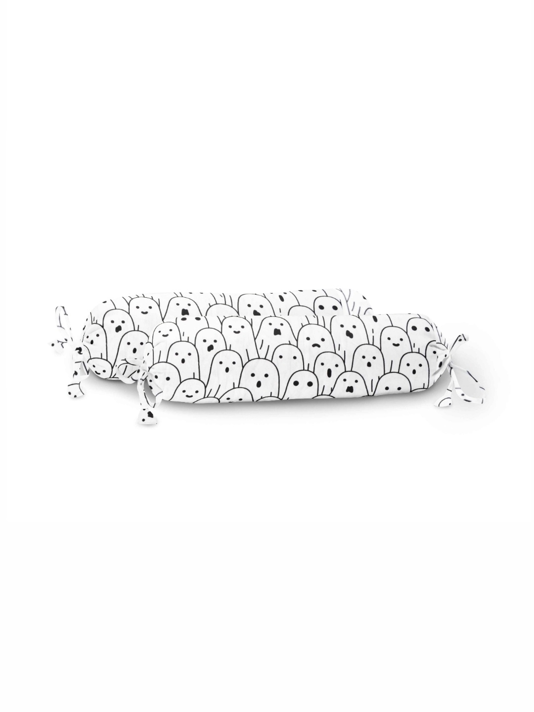 

THE BABY ATELIER Black & White 2 Pieces Checked Organic Cotton Baby Bolster Covers