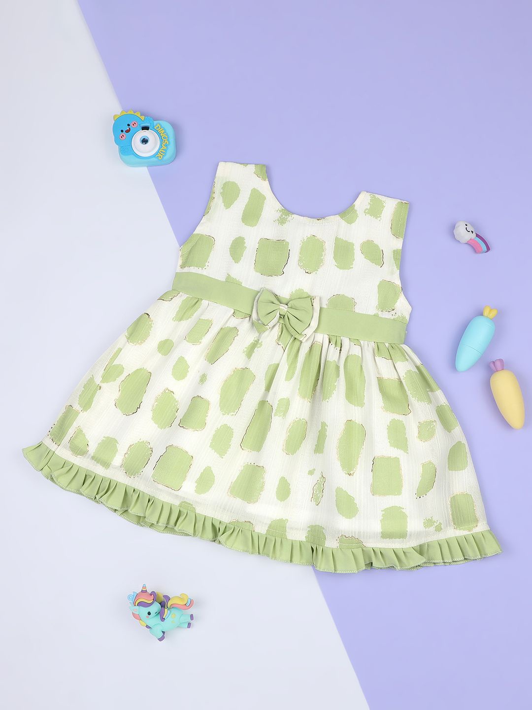 

Macwin Girls Infants Floral Print A-Line Dress, Green