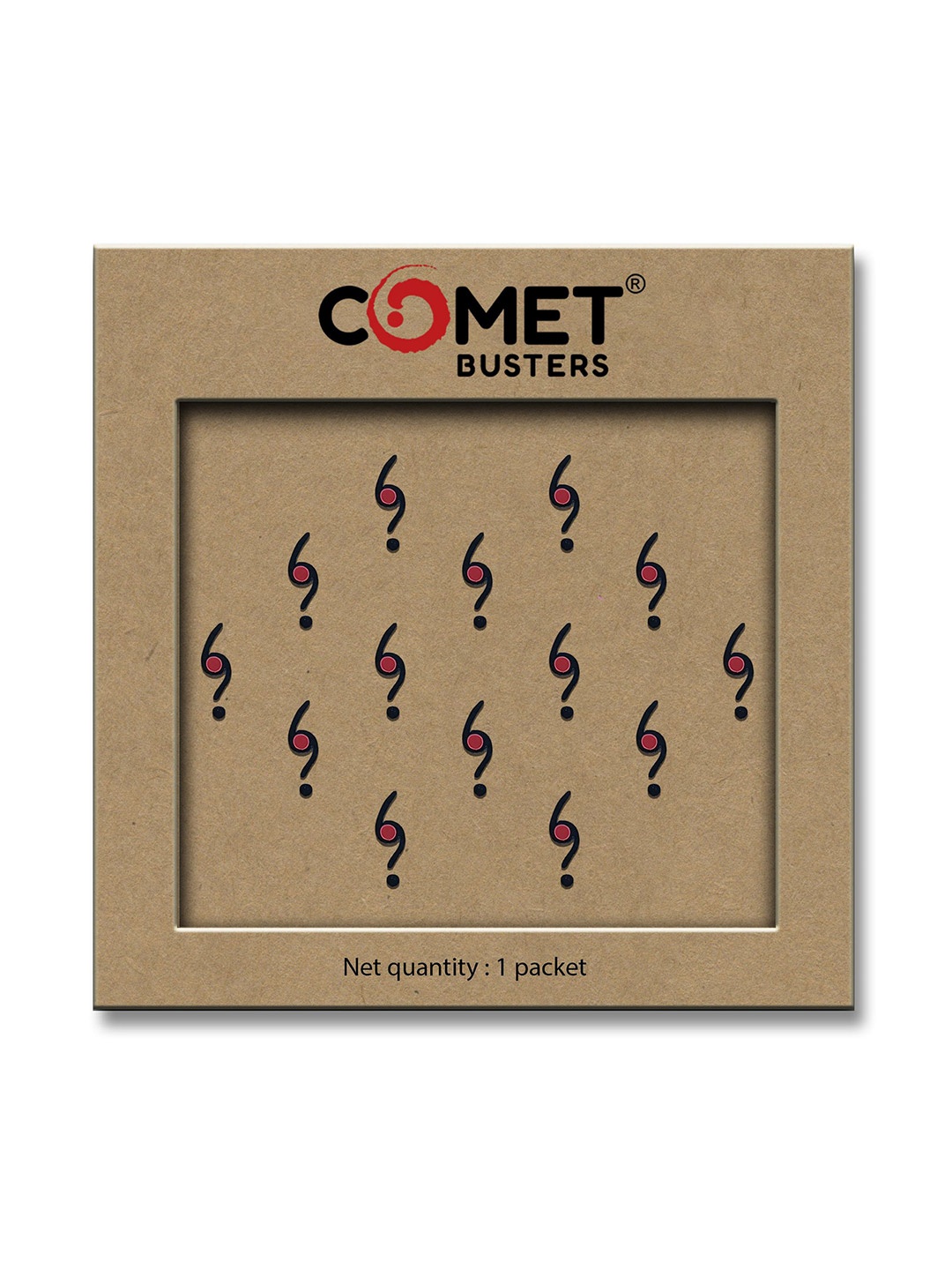 

Comet Busters Beautiful Traditional Designer Bindis - Black & Red