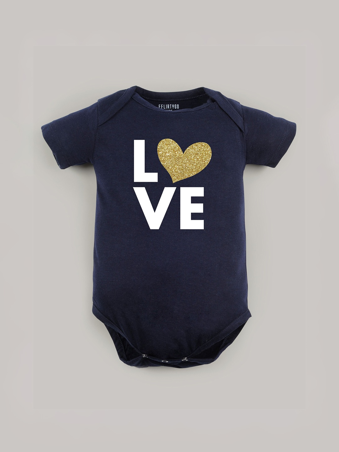 

FFLIRTYGO Infants Valentine day Printed Cotton Bodysuit, Navy blue