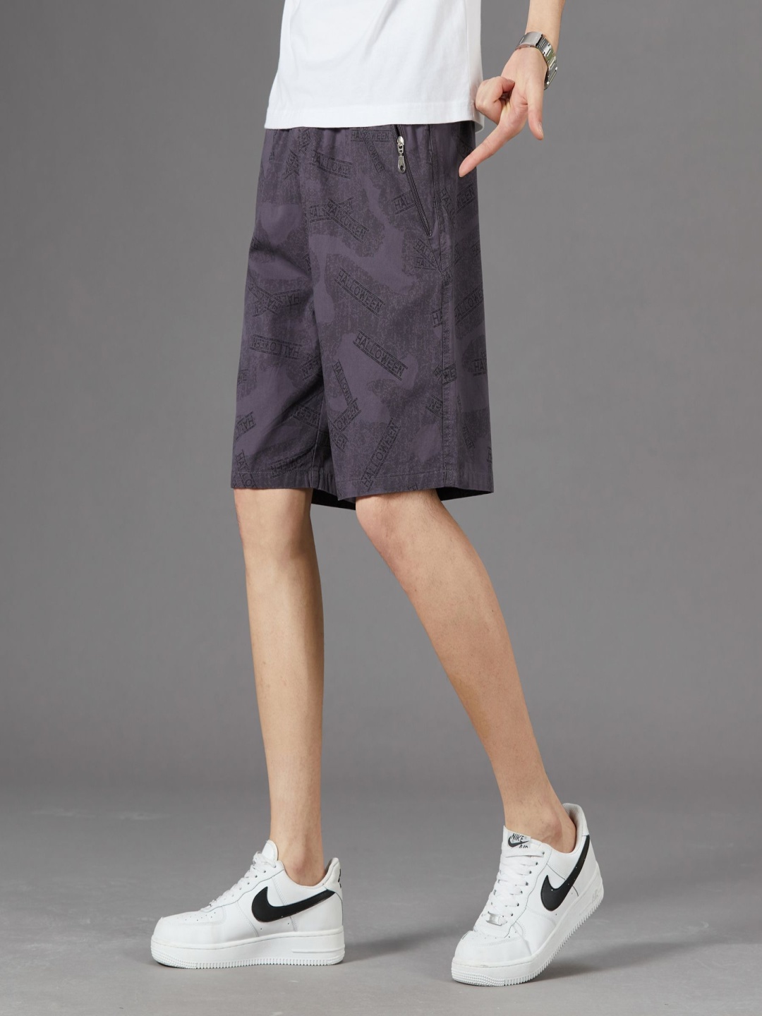 

StyleCast x Revolte Men Printed Shorts, Grey