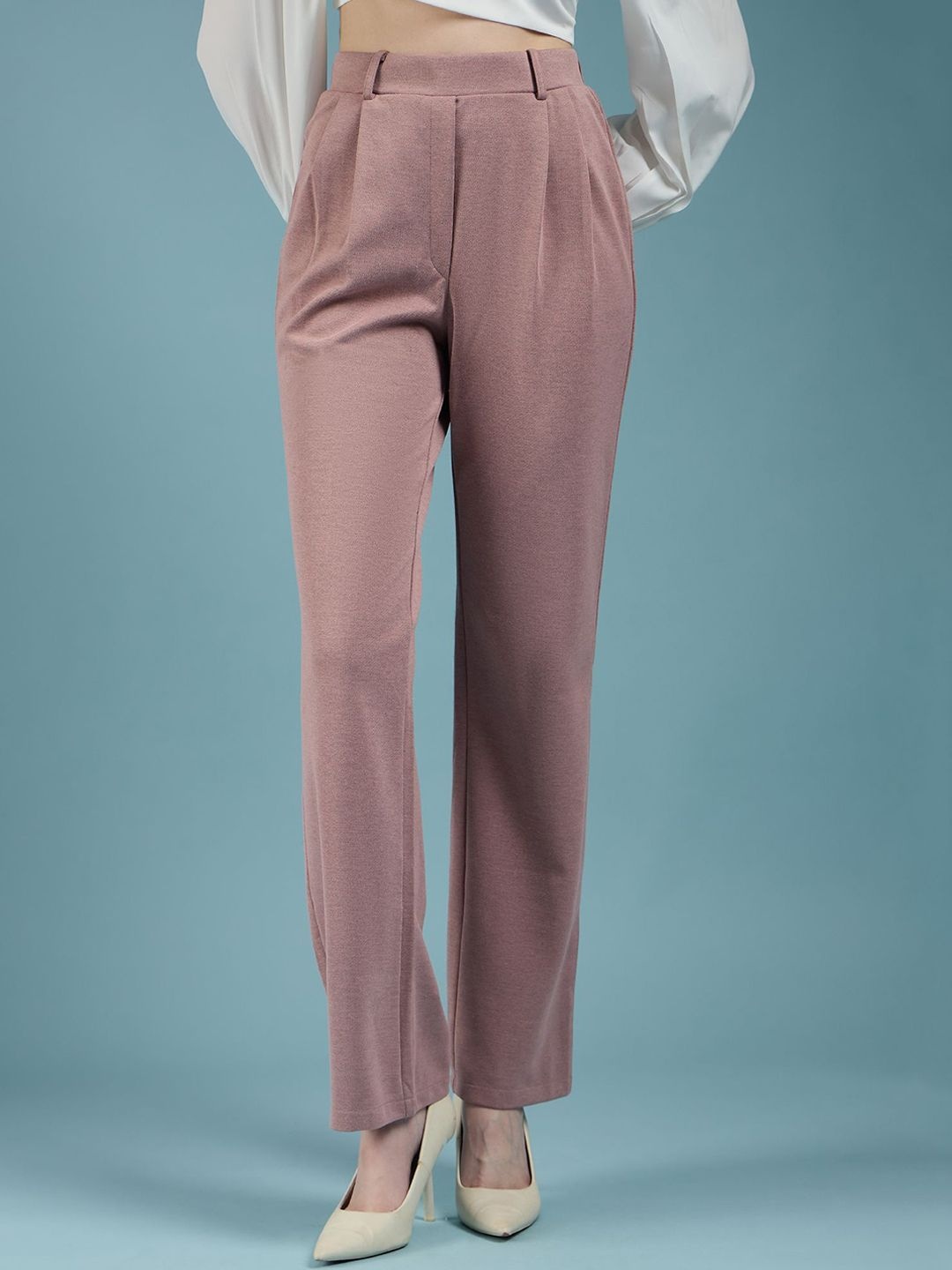 

DressBerry Women Classic Pleated Trousers, Brown