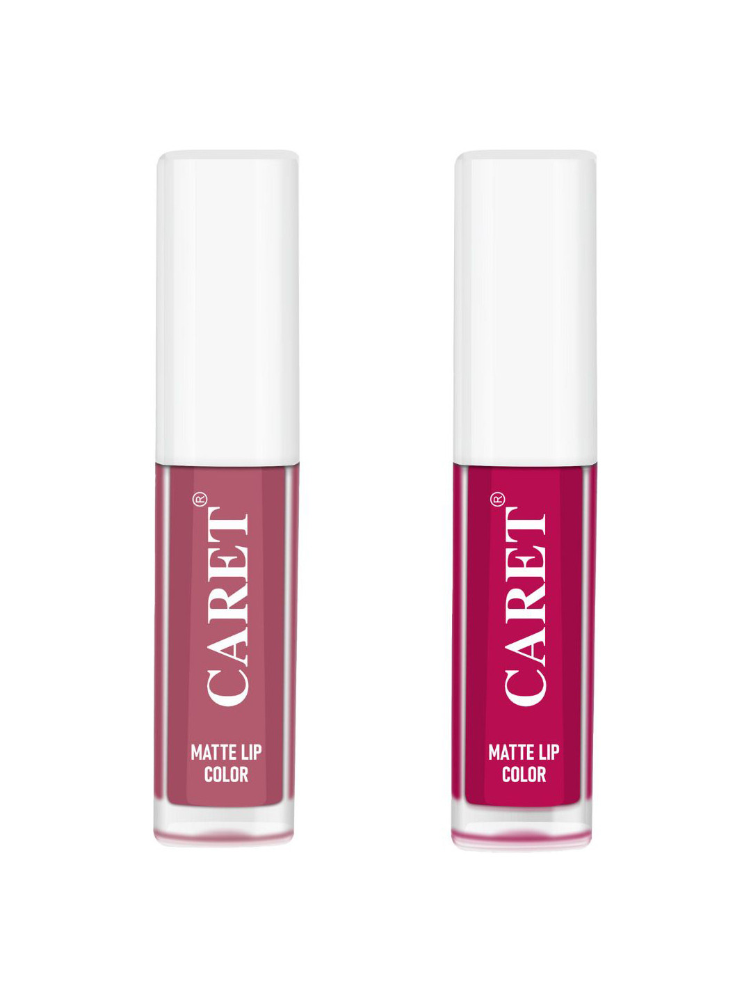

CARET ORGANIC Set Of 2 Highly-Pigmented Liquid Matte Lipsticks - 2 ml Each - 2 - 5, Pink
