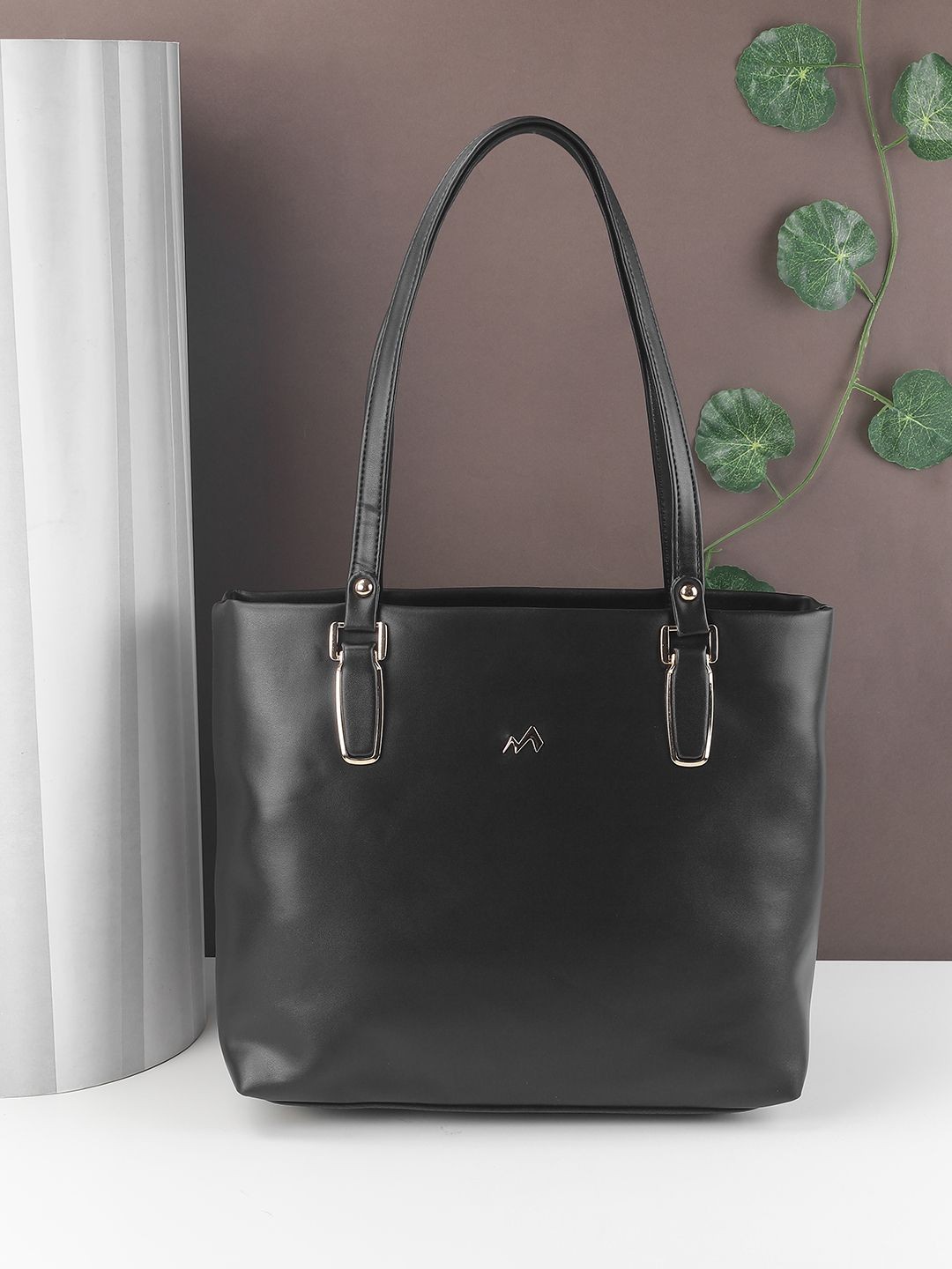 

Metro Women Solid Shopper Tote Bag, Black